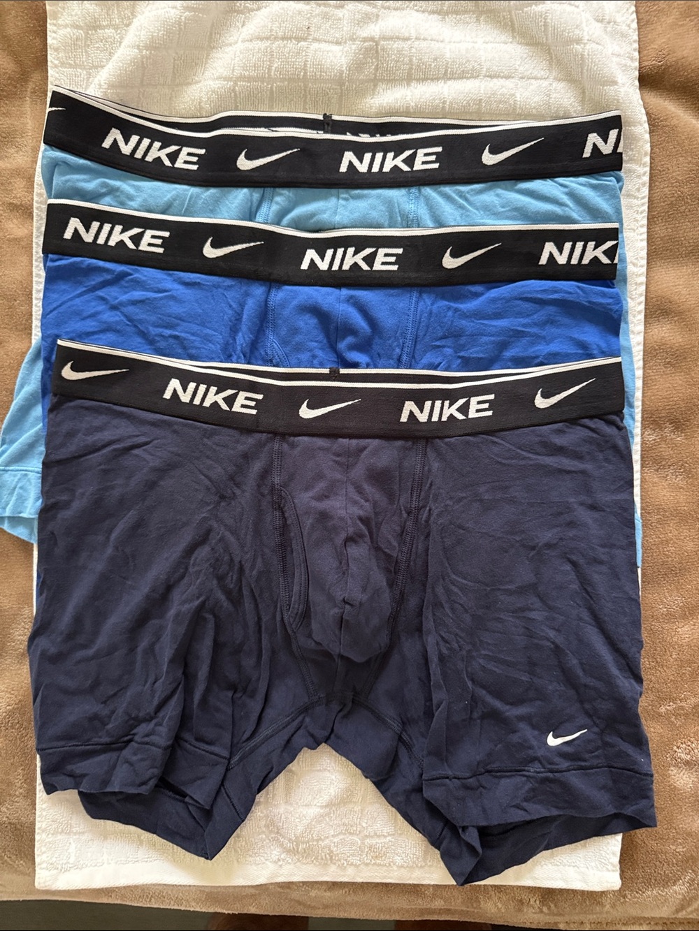 Nike Men’s Boxer Brief 3-Pack in Light Blue, Royal Blue, Navy